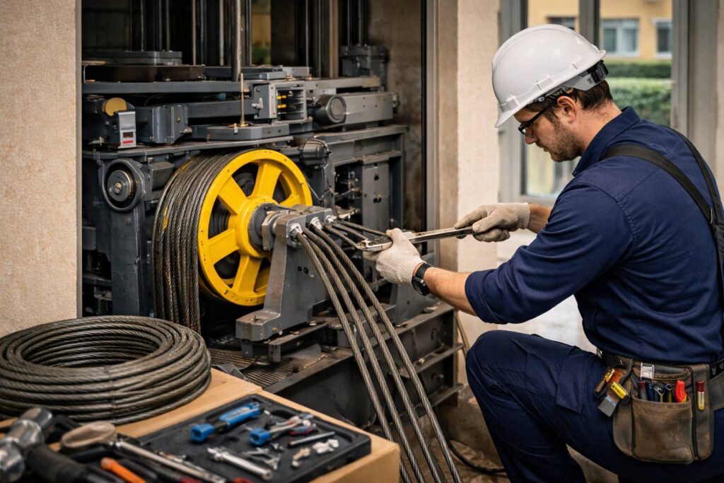 Sostituzione delle funi dell'ascensore: costi e modalità